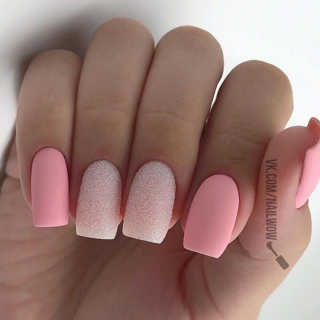 Бледно розовые ногти (79 фото) .