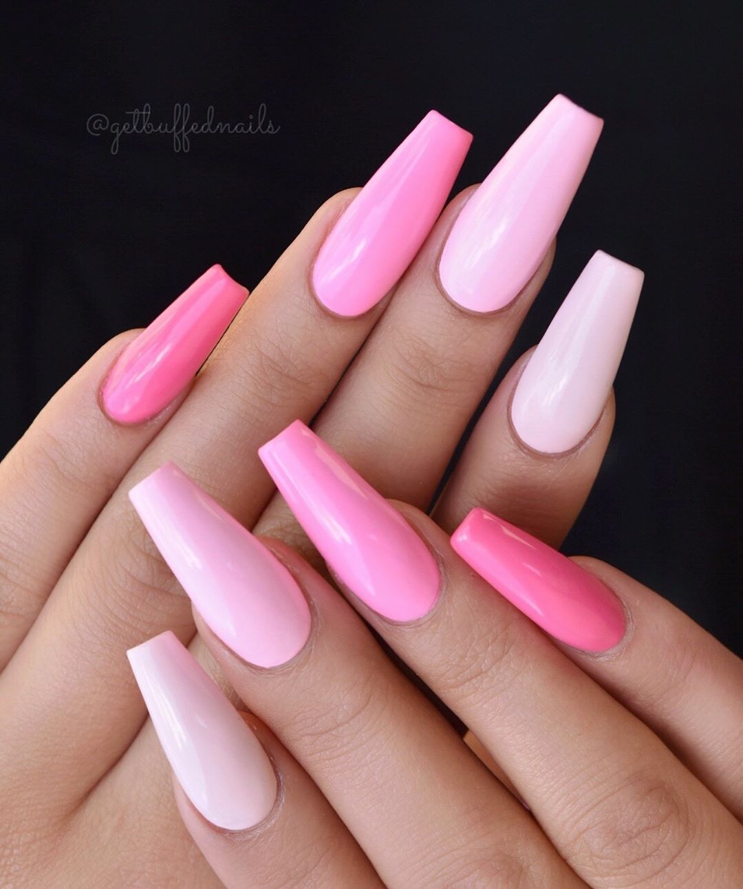 длинные розовые ногти фото