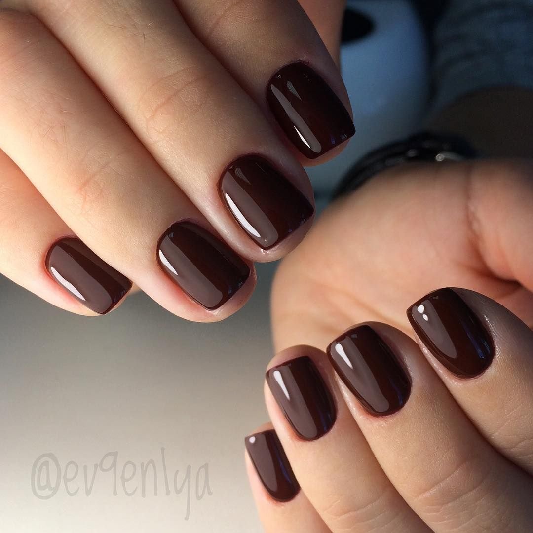 темно коричневые ногти фото
