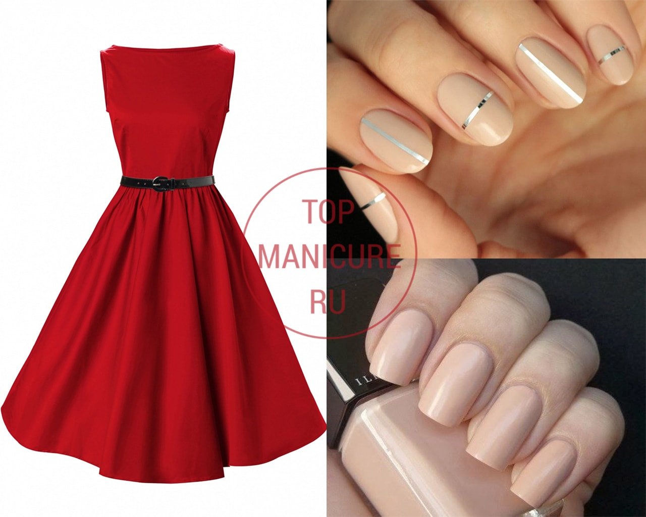 Цвет ногтей под красное платье