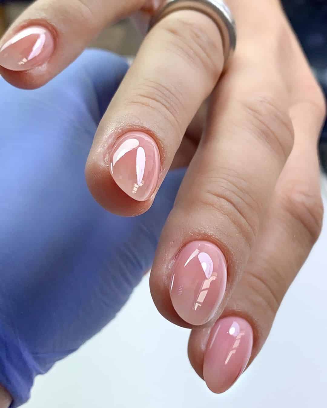 круглая форма ногтей на короткие ногти фото