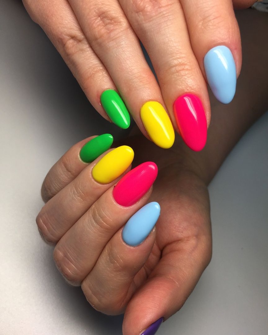 Ногти Цветные Без Дизайна