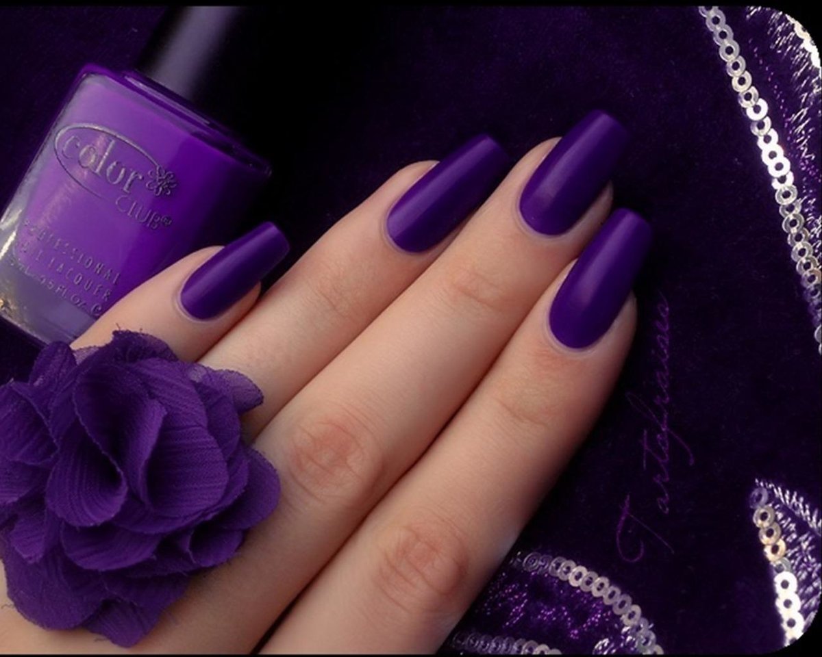 Фиолетовые матовые ногти (78 фото) .