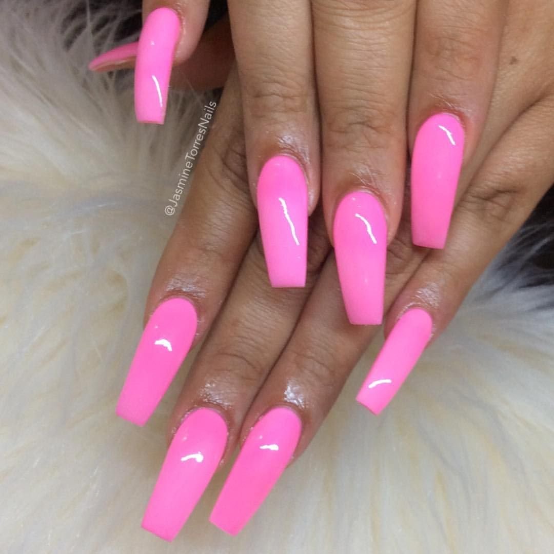 Ногти Кислотно Розовые Дизайн
