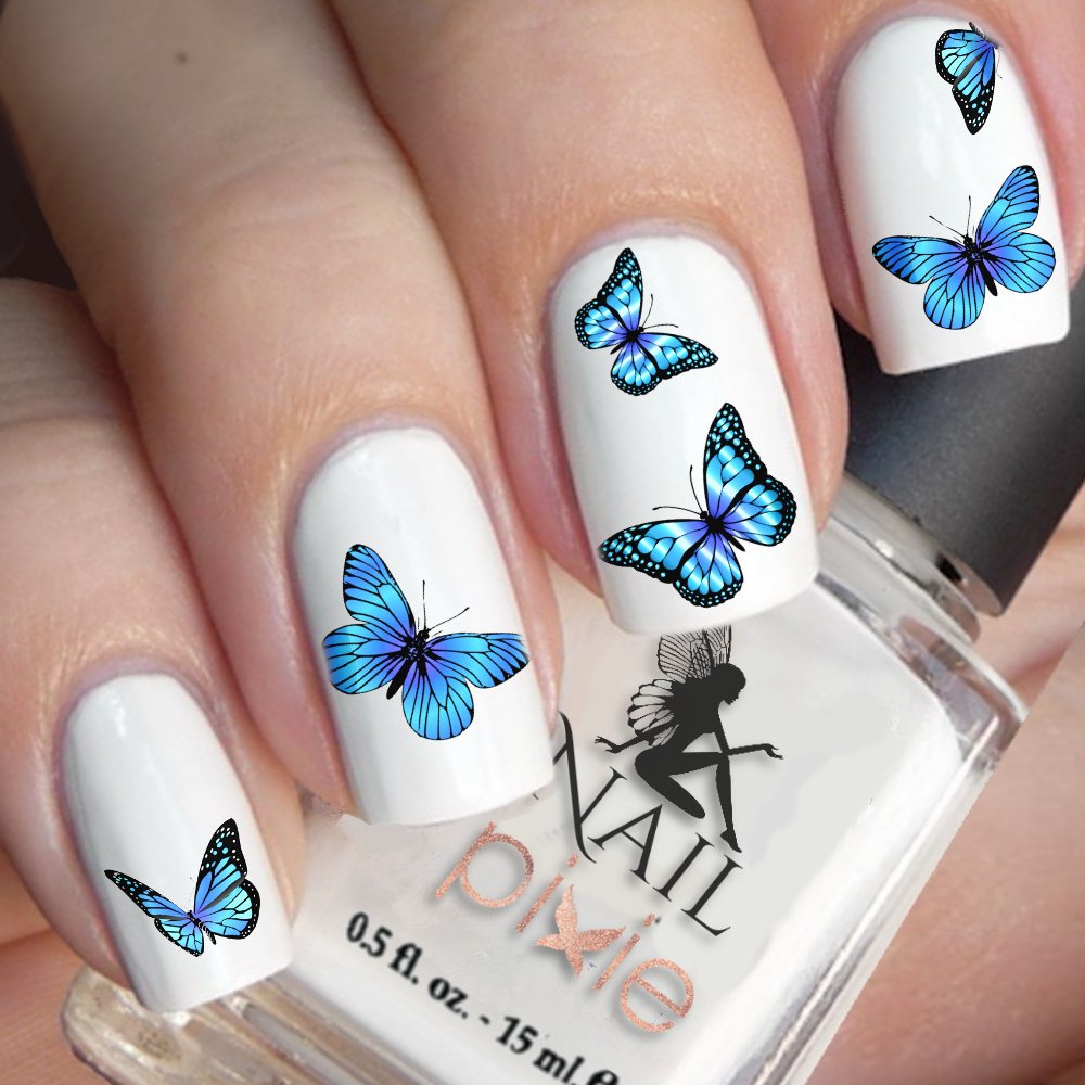 Ногти с бабочками