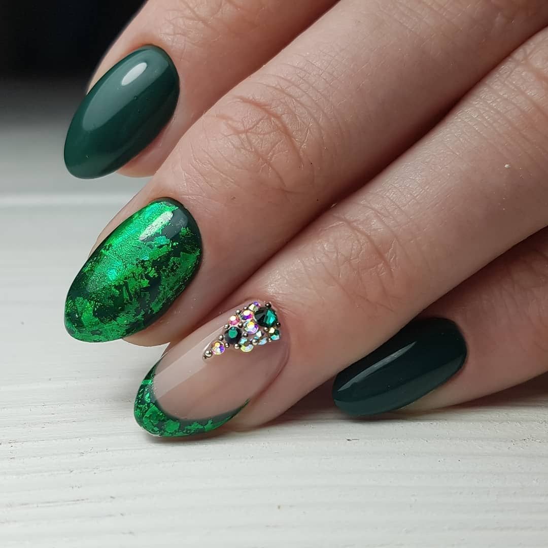 Зеленый Дизайн Ногтей На Овальные Ногти