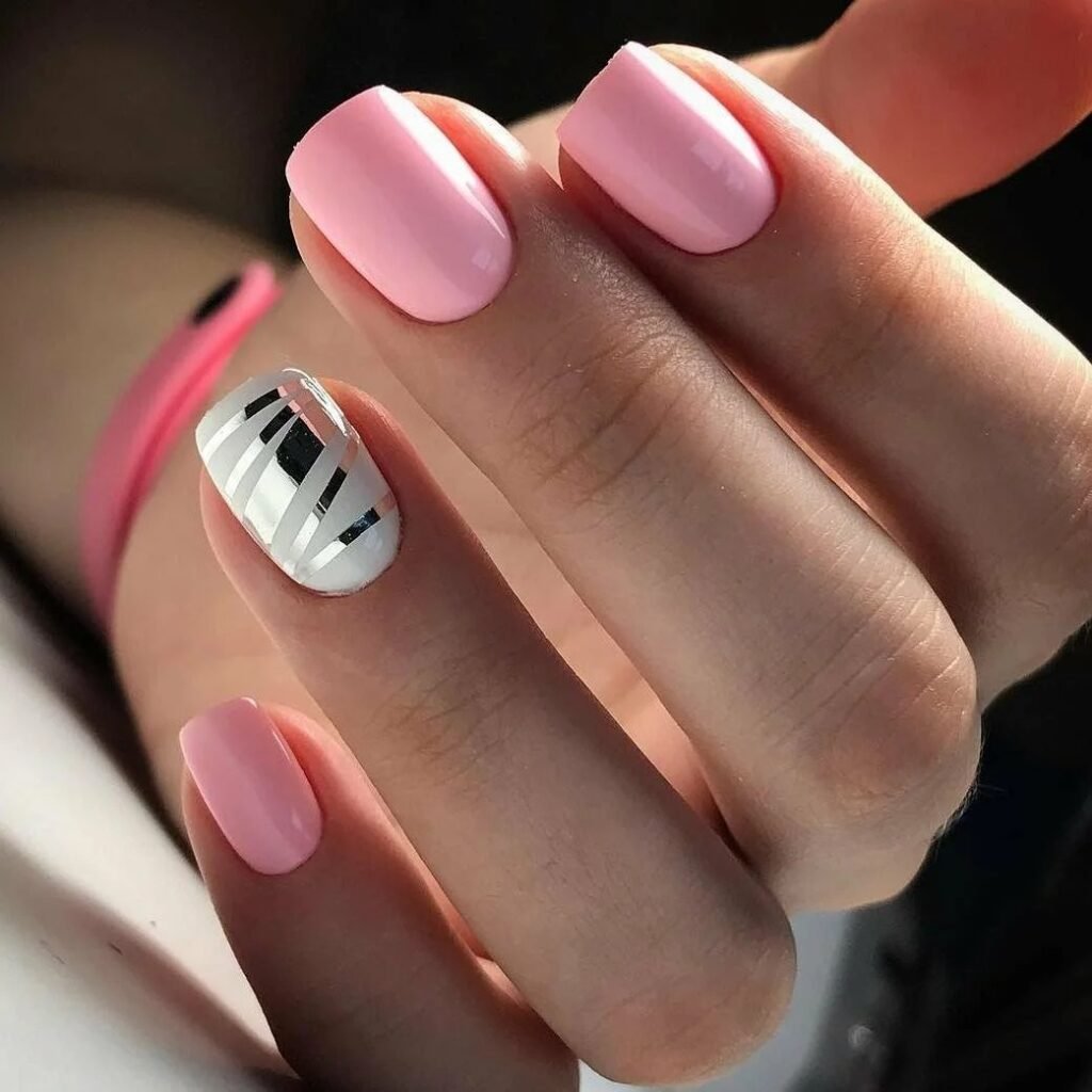 Короткие Ногти Дизайн Розовый