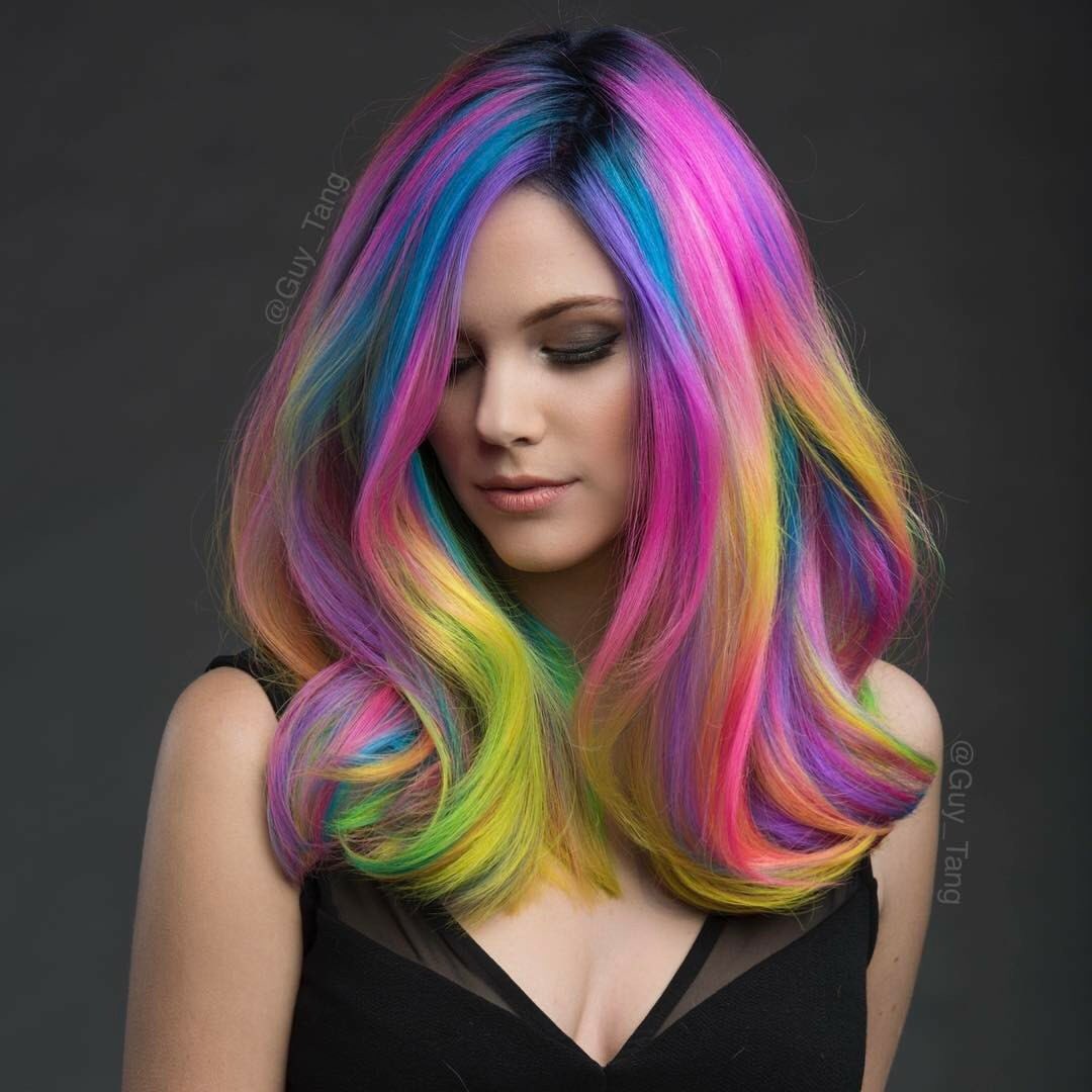 Разноцветные волосы 