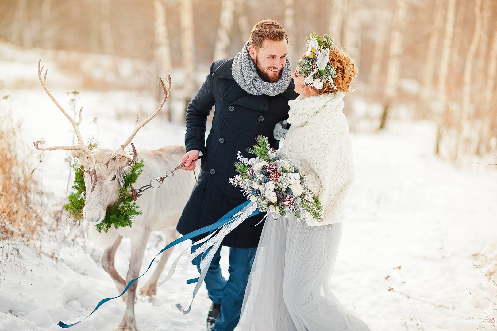 зимние свадебные фото