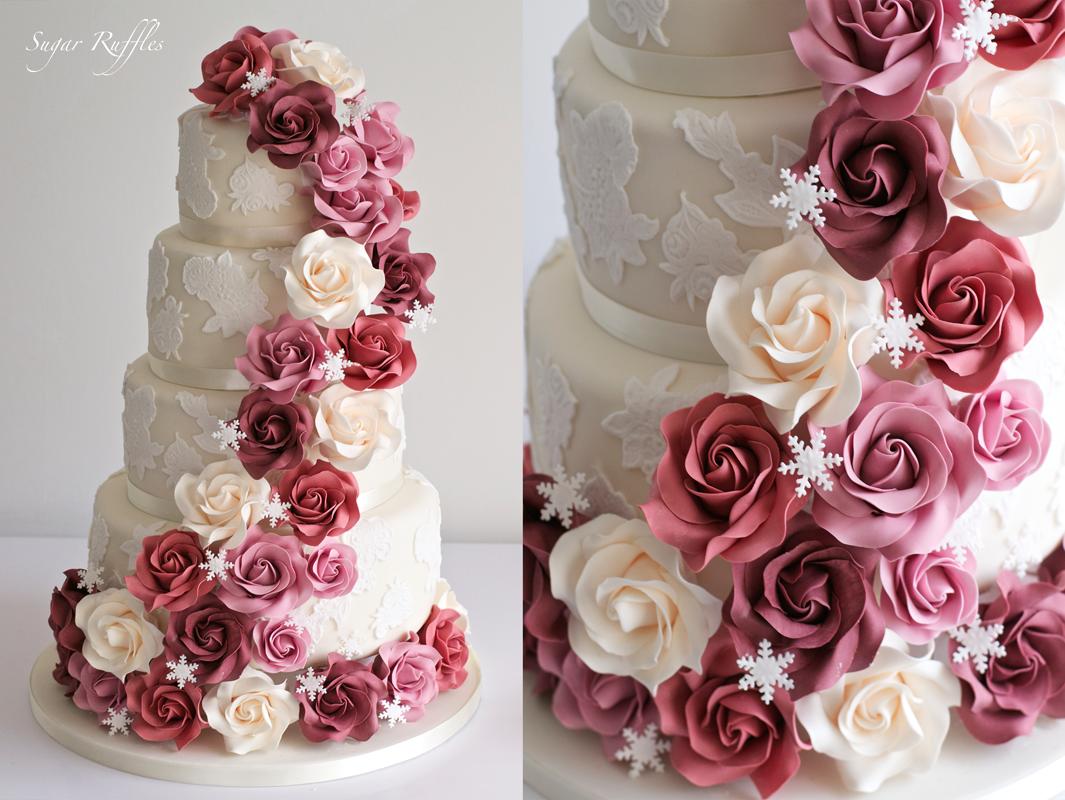 Сахарный цветок на свадебный торт