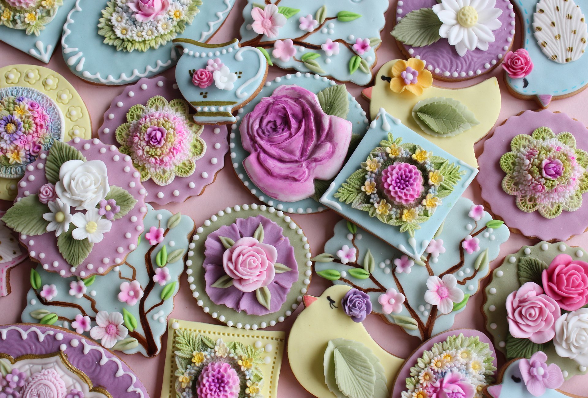 Печенье с глазурью цветы