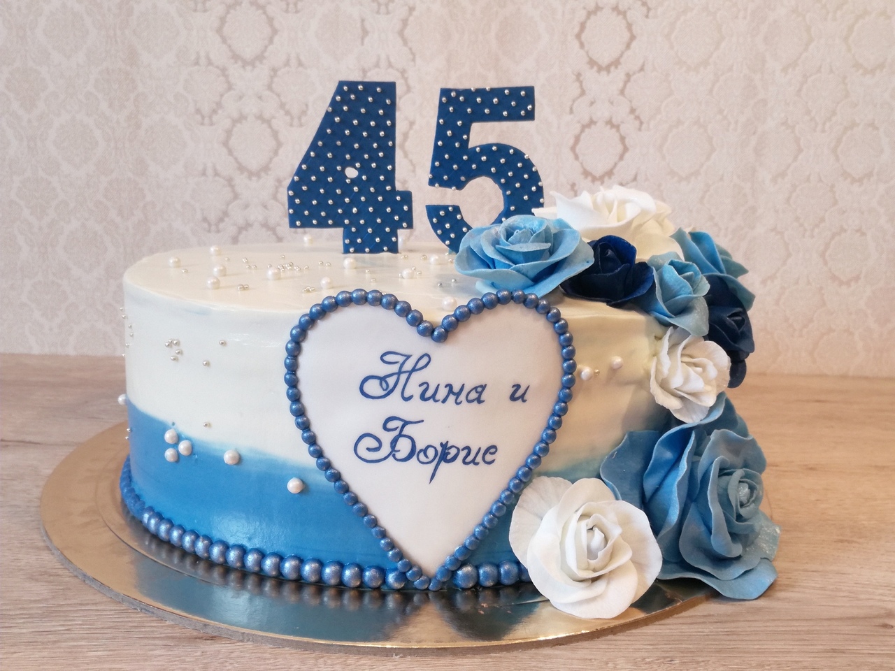 торт на свадьбу 45 лет фото