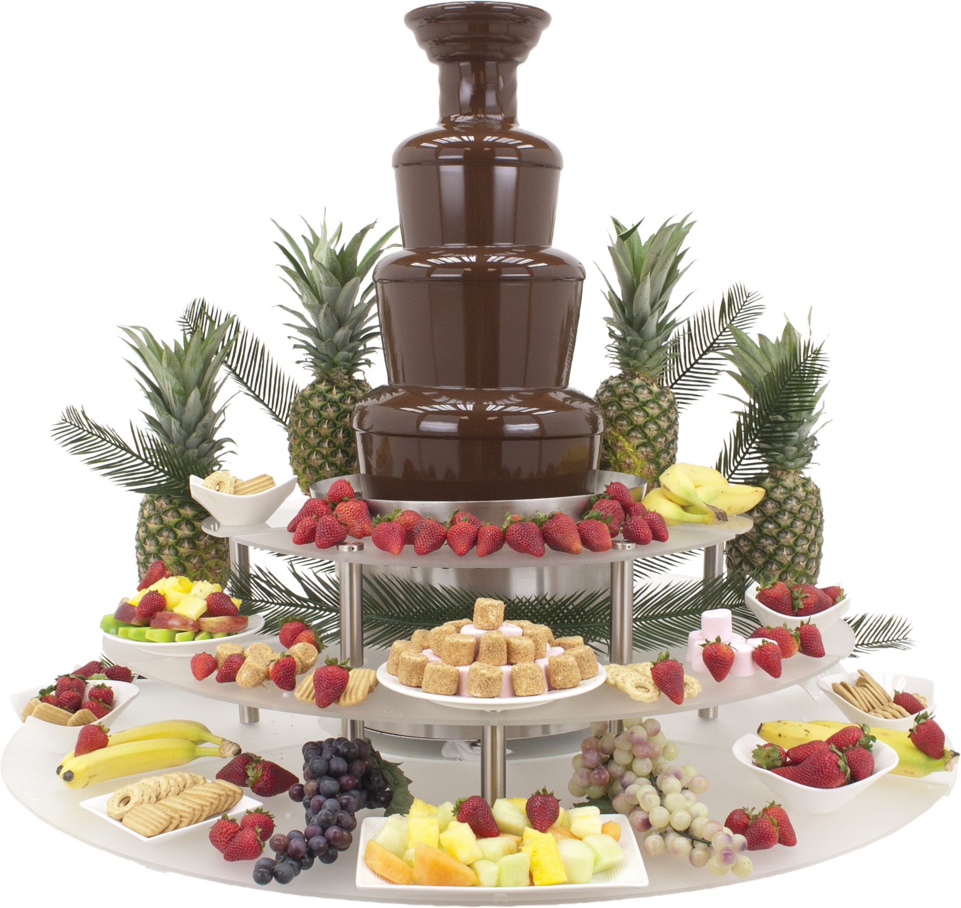 Шоколадный фонтан с фруктами