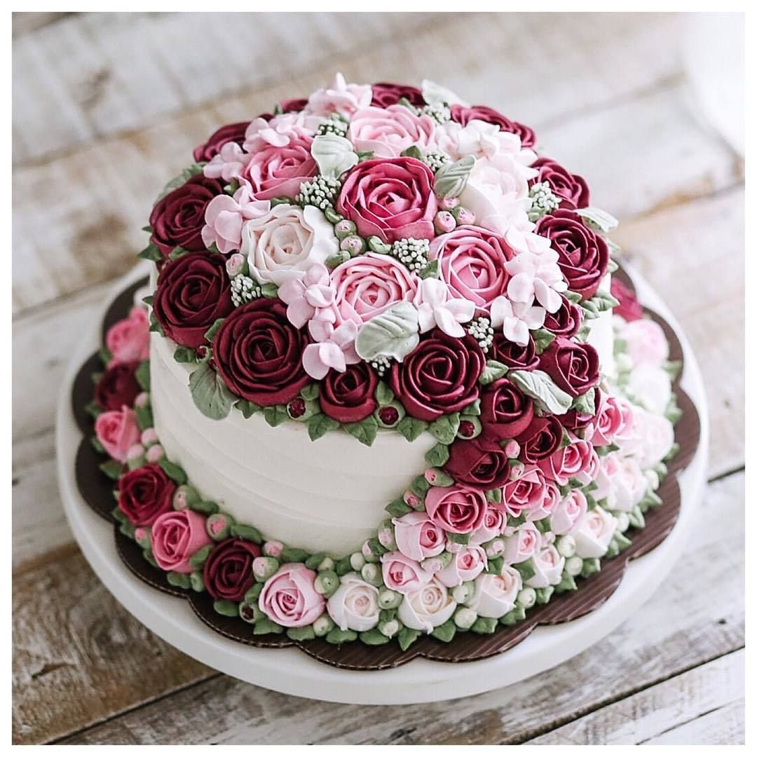 Красивые торты с кремовыми цветами