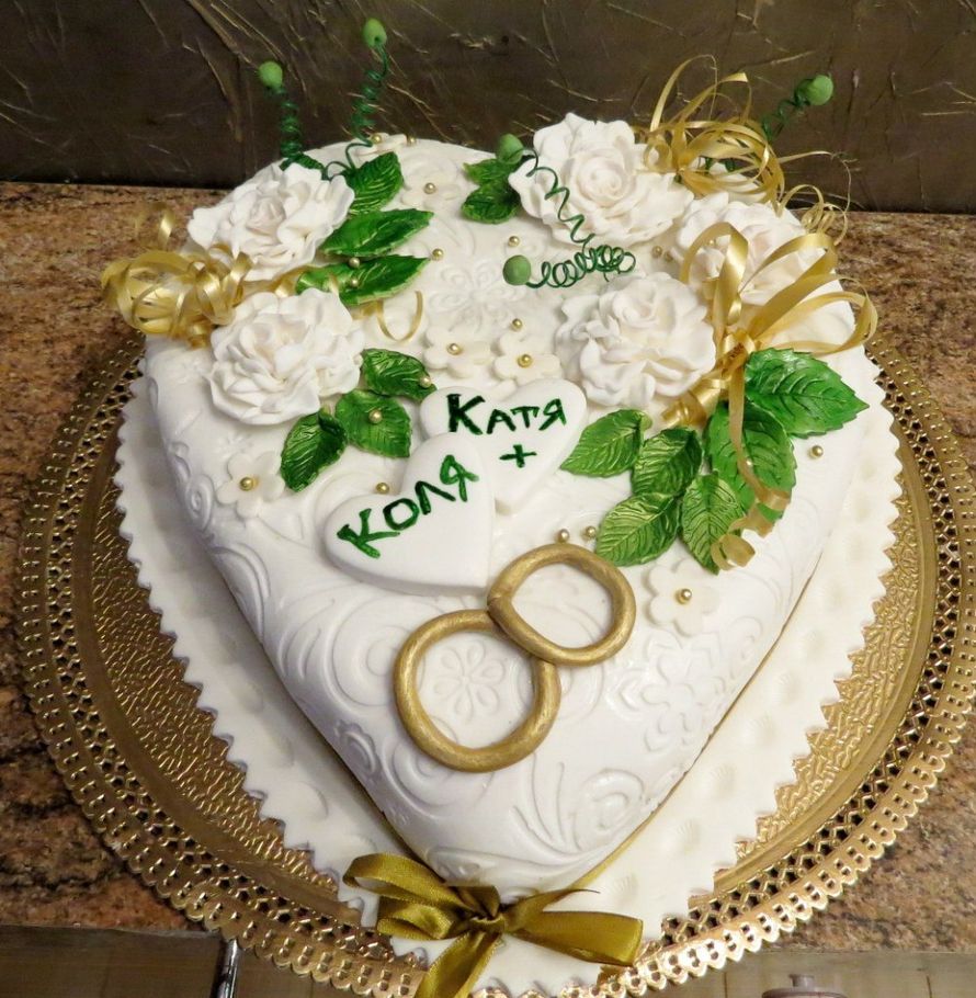 Торт на венчание без мастики одноярусный