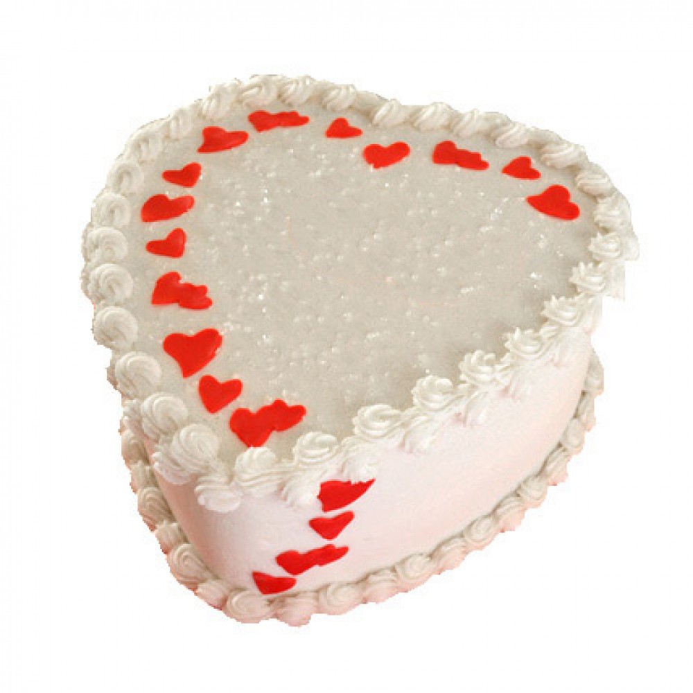 Круглый торт с сердцем