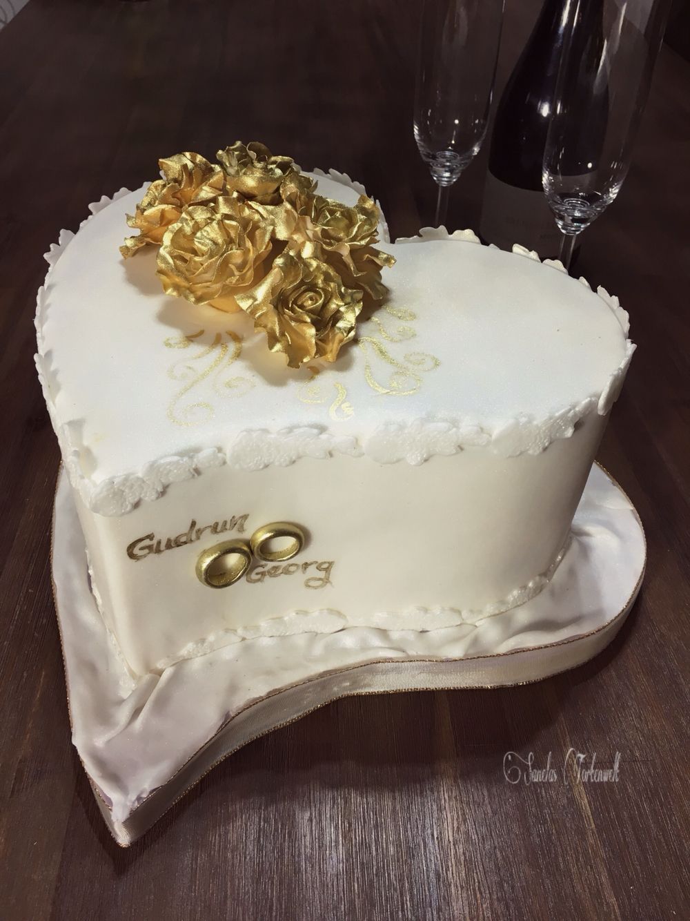 Торт На Золотую Свадьбу Кремовый