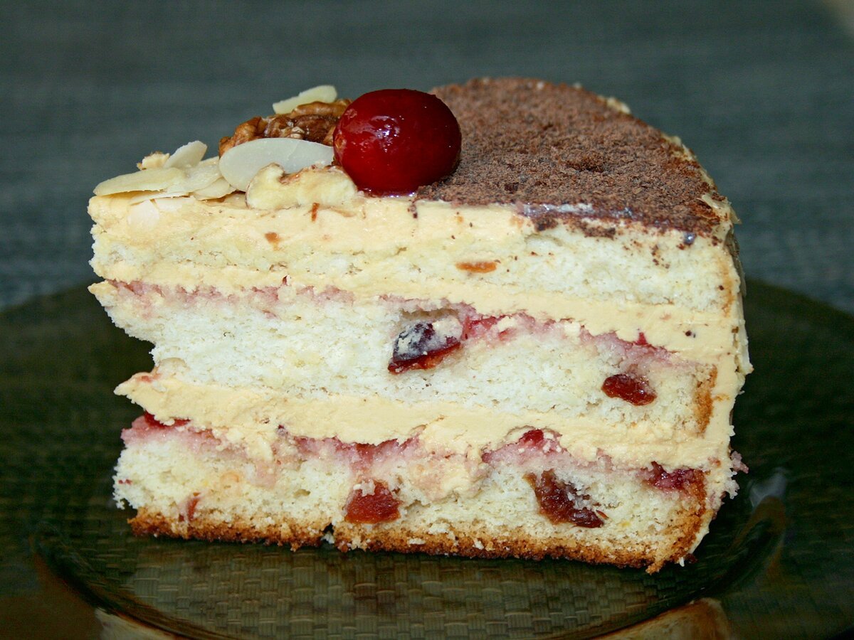 Творожный торт с бисквитом
