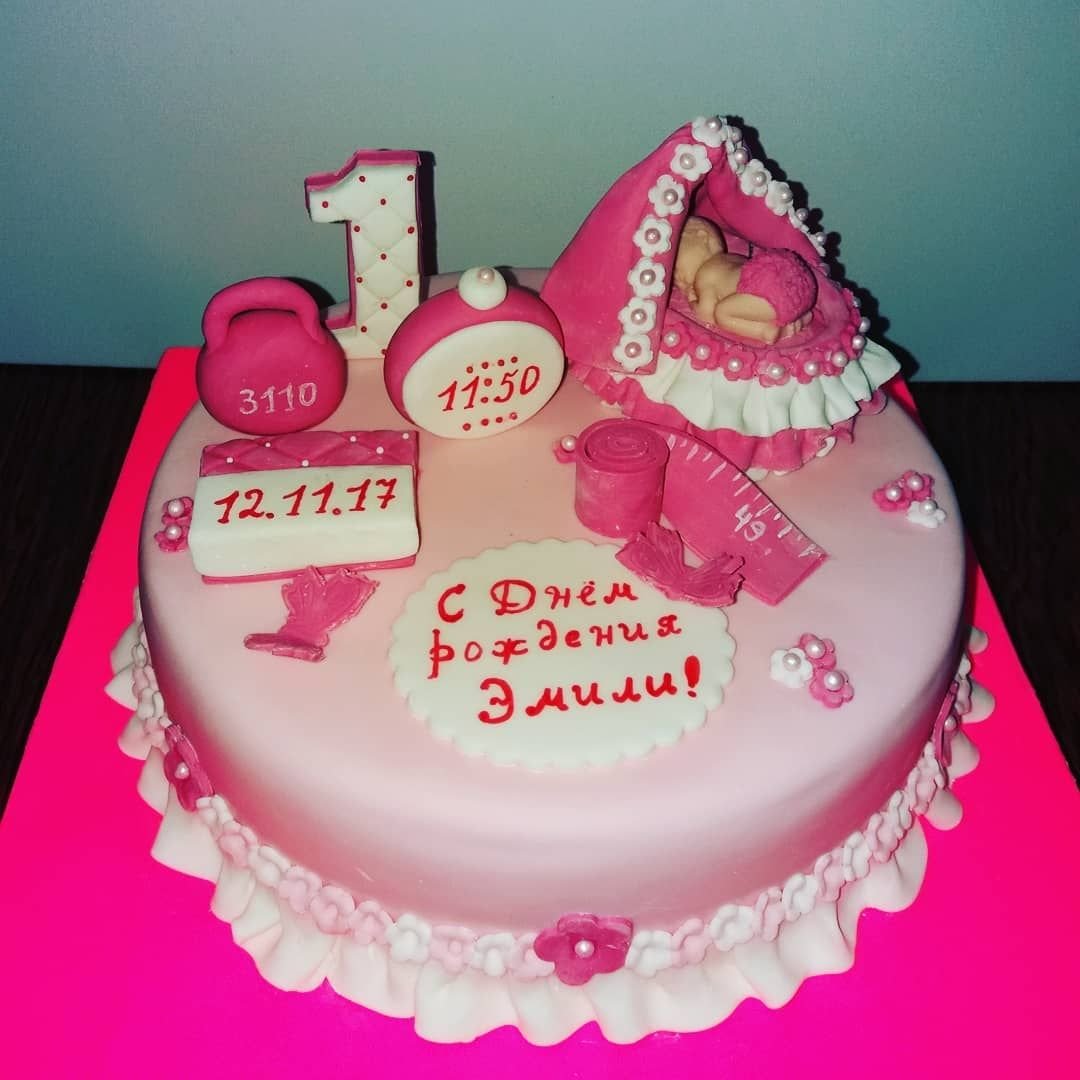 оформление торта для девочки 1 год фото