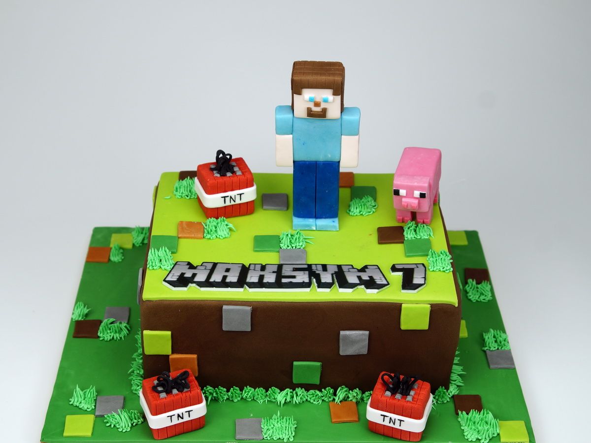 Торт майнкрафт на день рождения