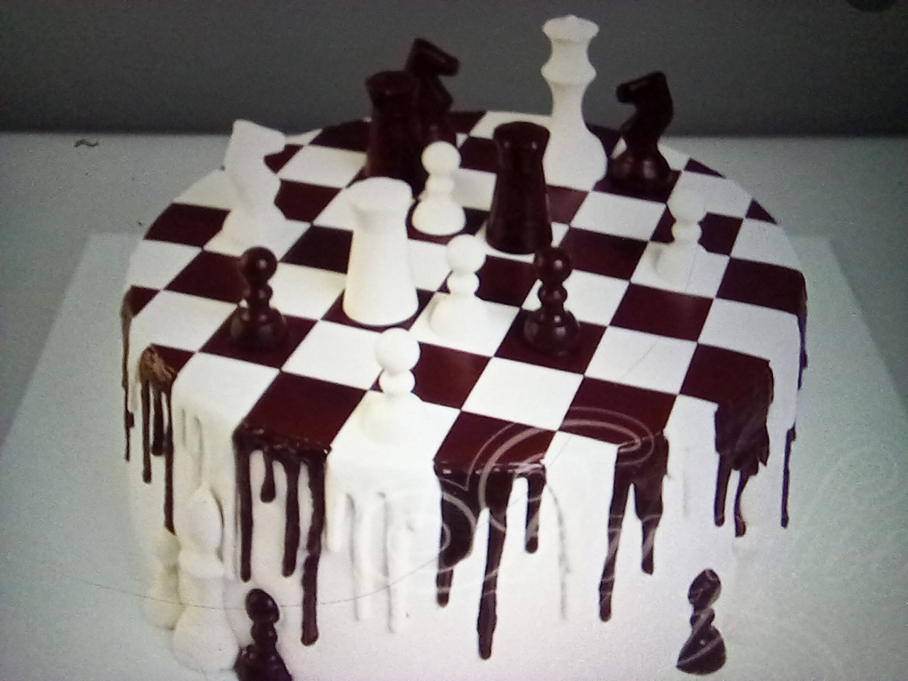 Торт шахматы с фотопечатью