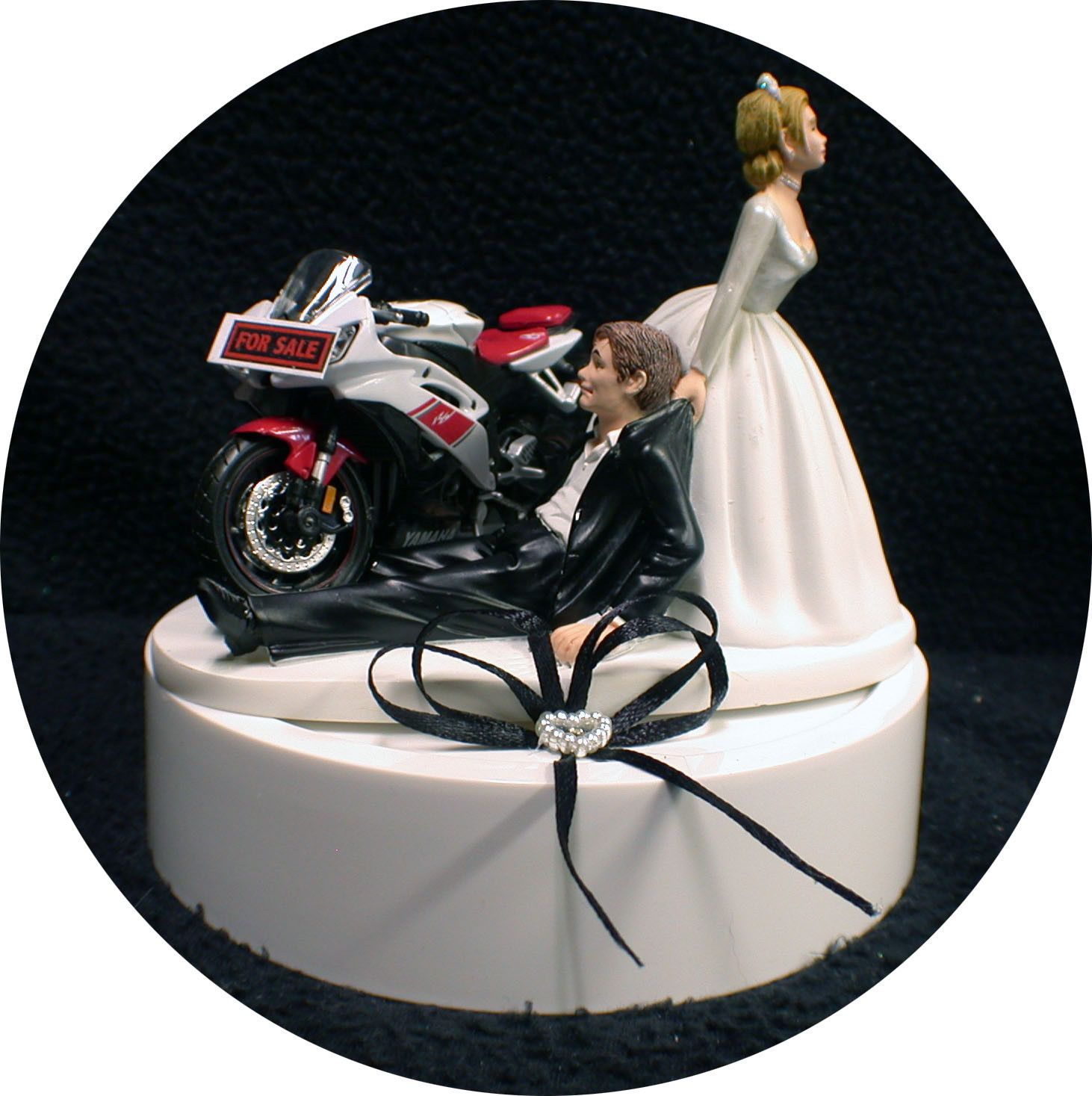 Hochzeitsfiguren torte motorrad.