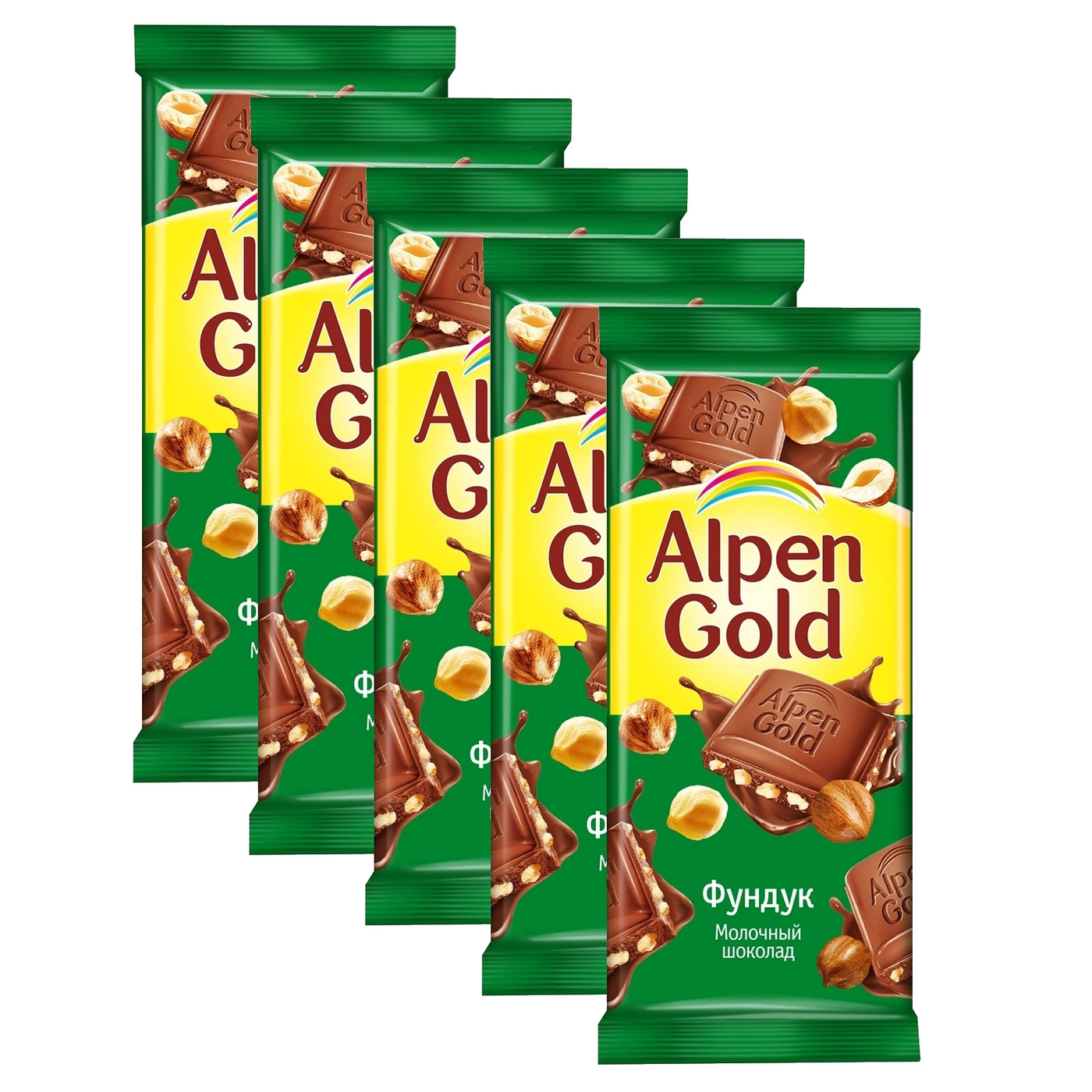 Шоколад Альпен Гольд дробленый фундук молочный 80г