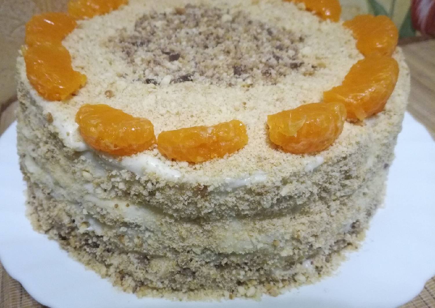 Торт с коржами и творожным кремом