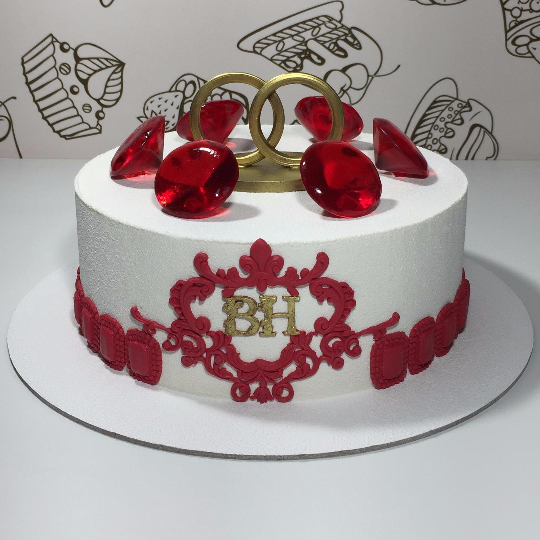 Тортик на рубиновую свадьбу
