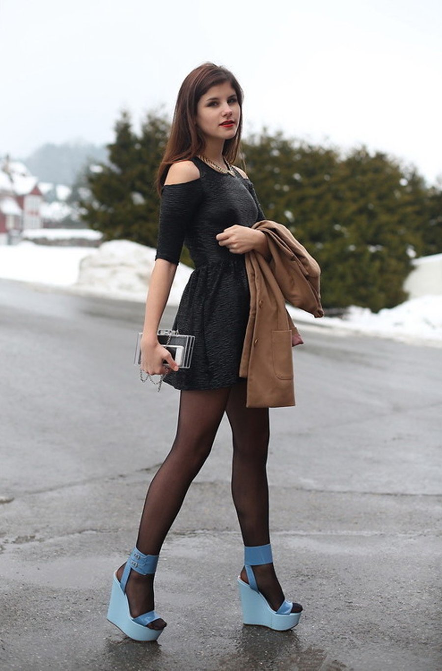 Girl in teen stocking