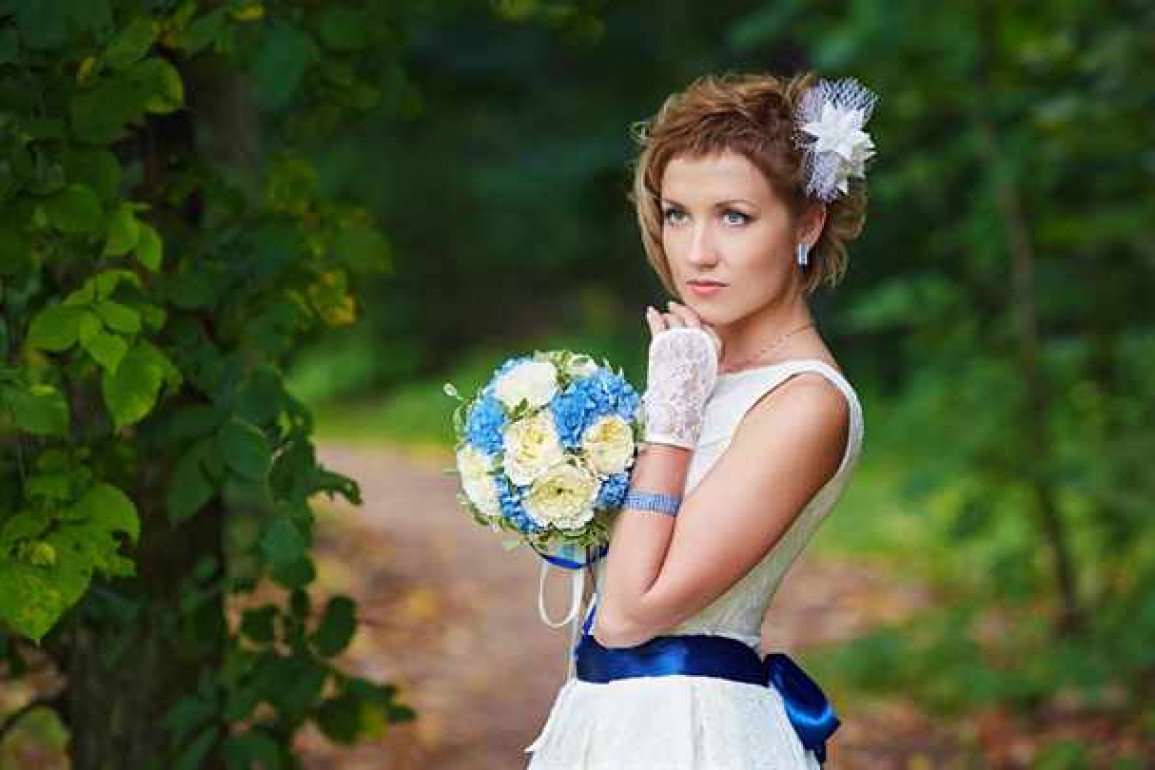 Образ невесты в синем стиле