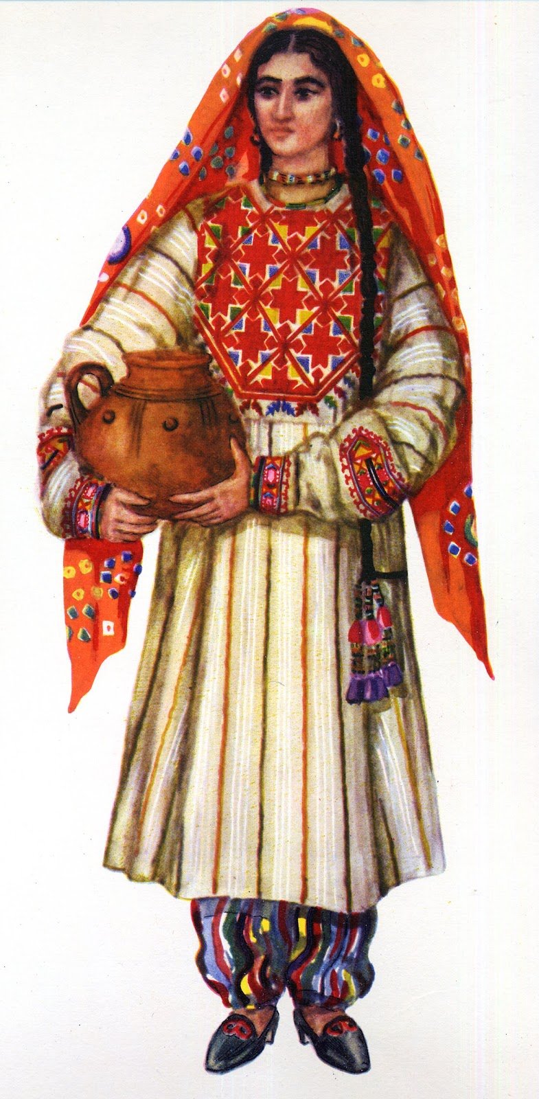 Таджикистан женщина в национальном костюме