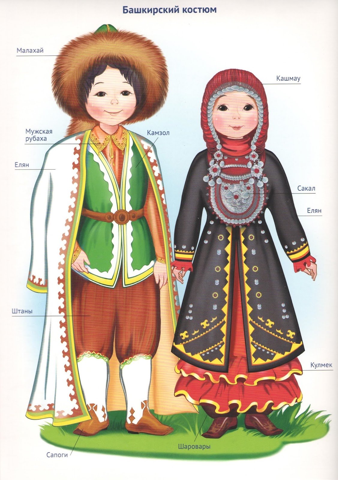 Национальные костюмы Башкиров народов России