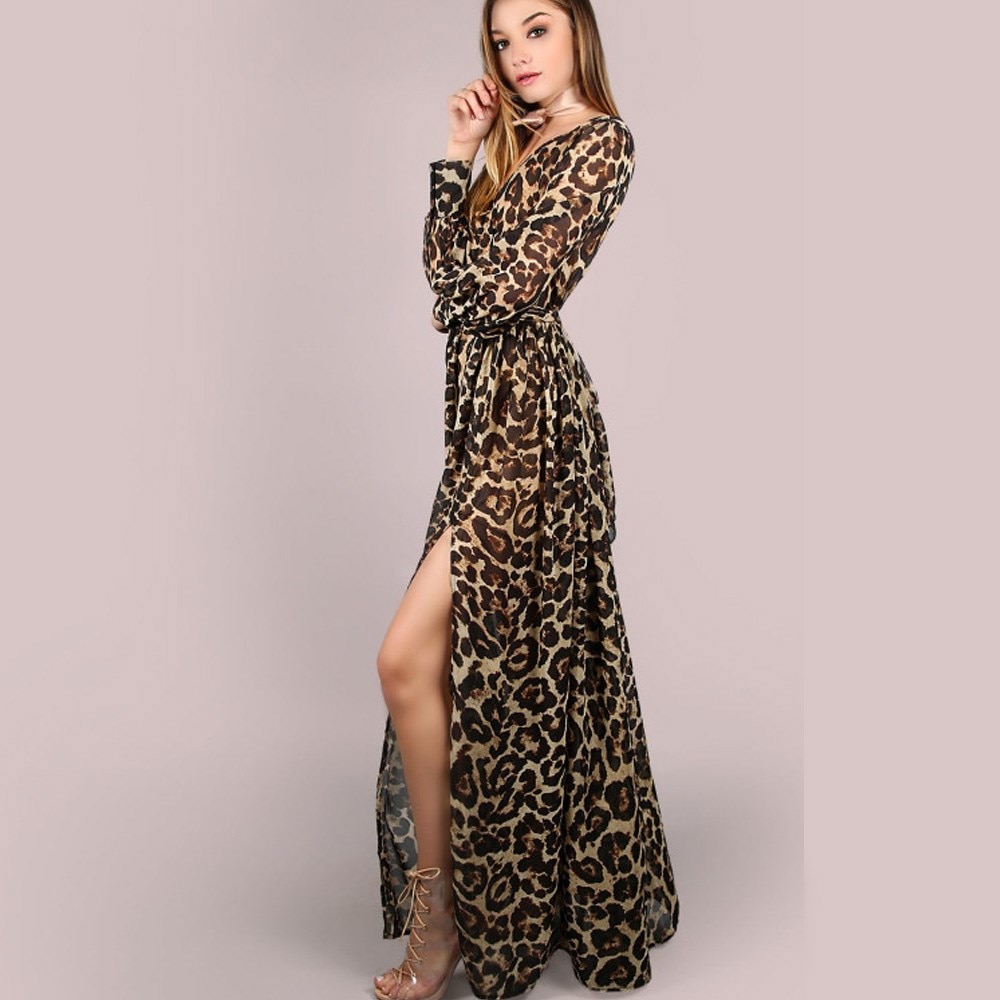 Леопардовое платье с рукавами лав Репаблик 2020