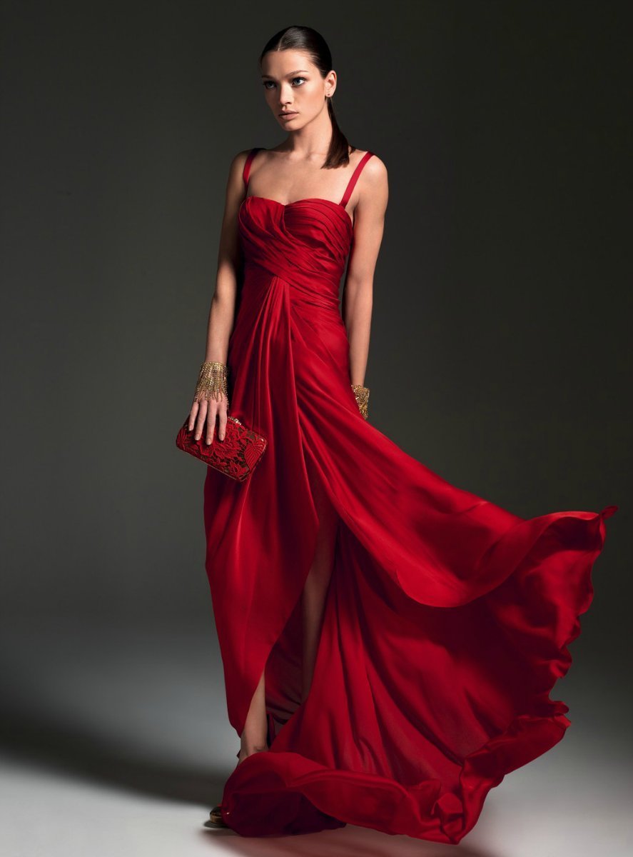 фотография красное платье