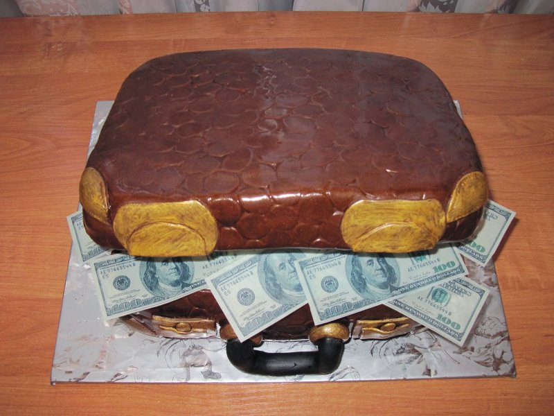 Торт кошелек с деньгами