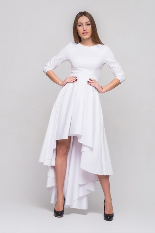 Короткое платье со шлейфом - 78 фото