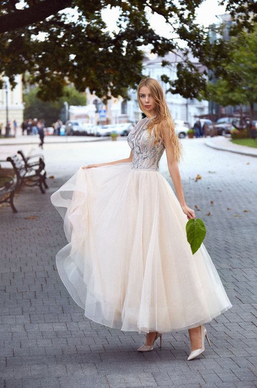Винтажное свадебное платье до щиколот