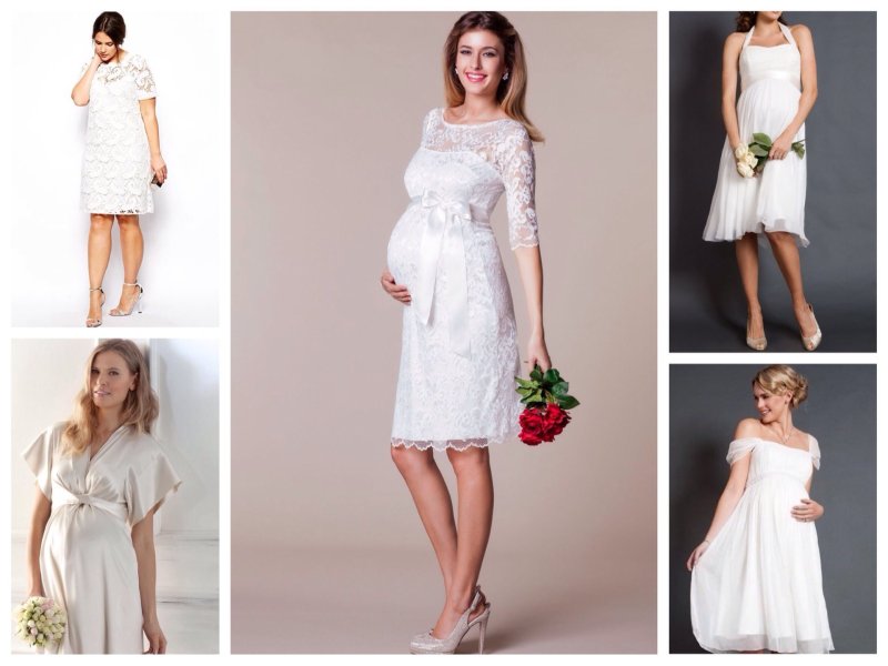 Коктейльные Свадебные платья для беременных