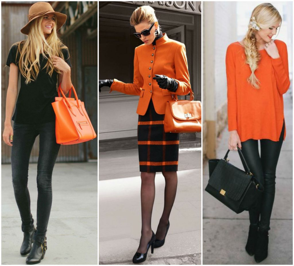 сочетание оранжевого в одежде фото