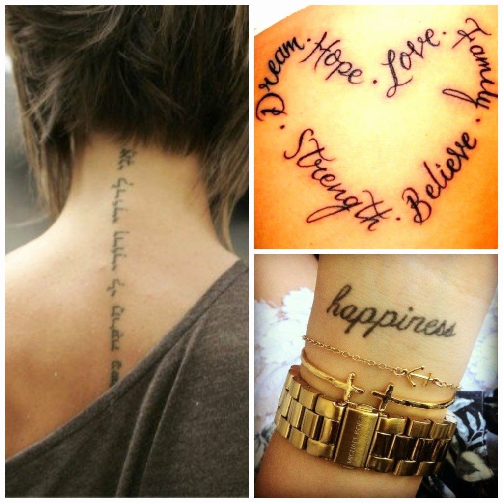 Прикольные Татуировки для девушек надписи
