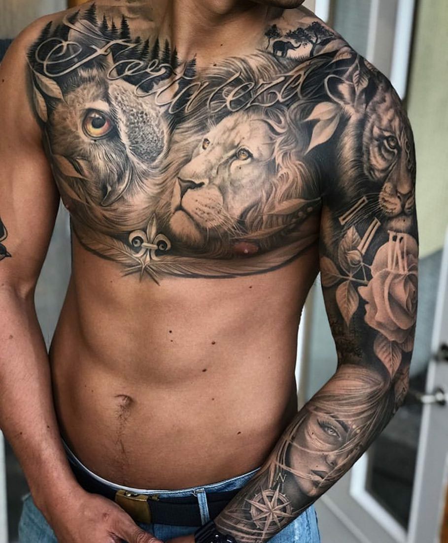 лучшие татуировки во всю грудь мужчин фото 13