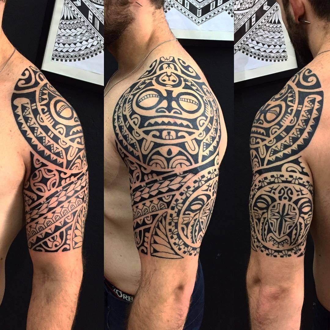 Полинезийские тату рукав для мужчин