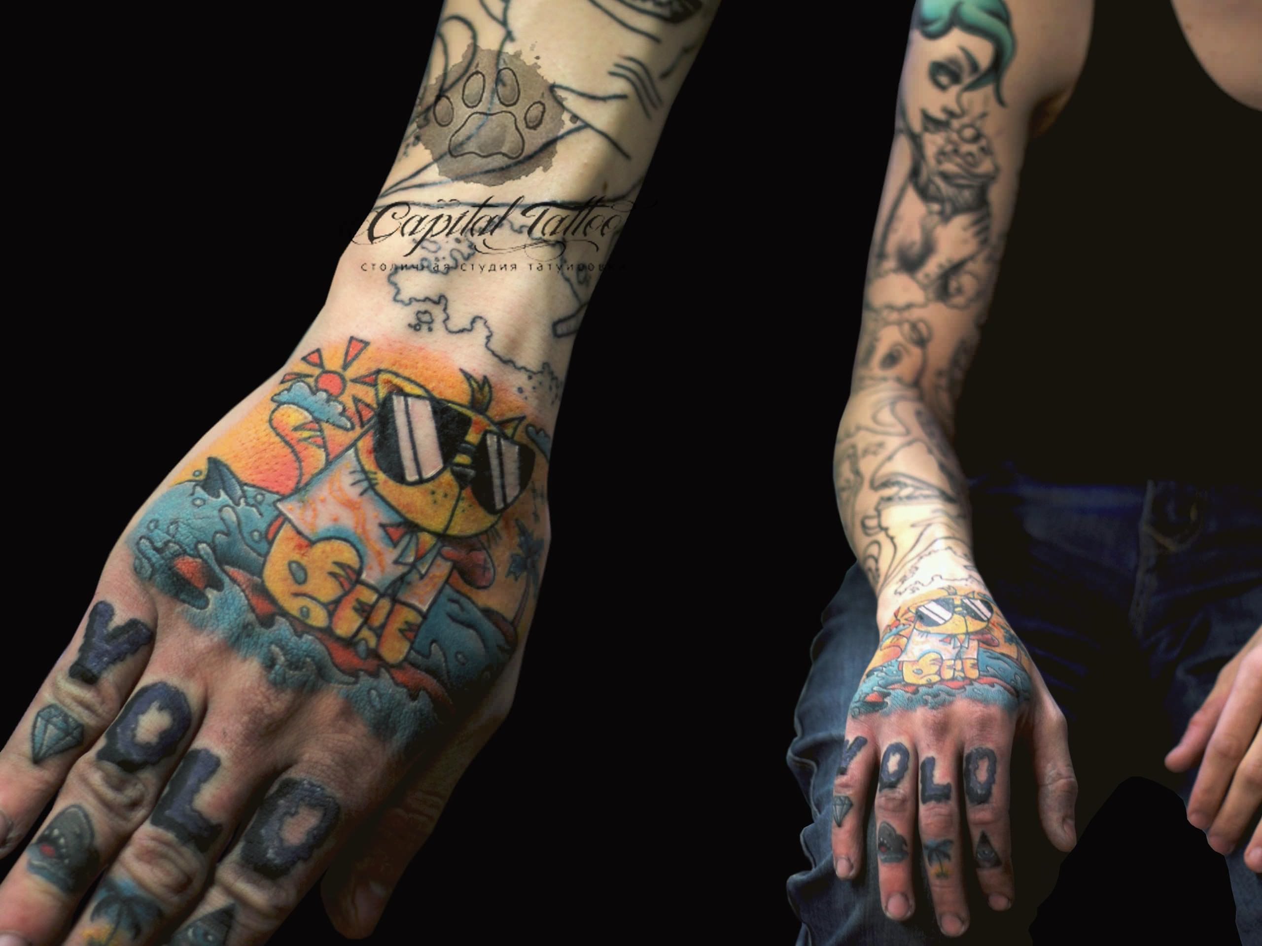 Tattoo на руке молодежные