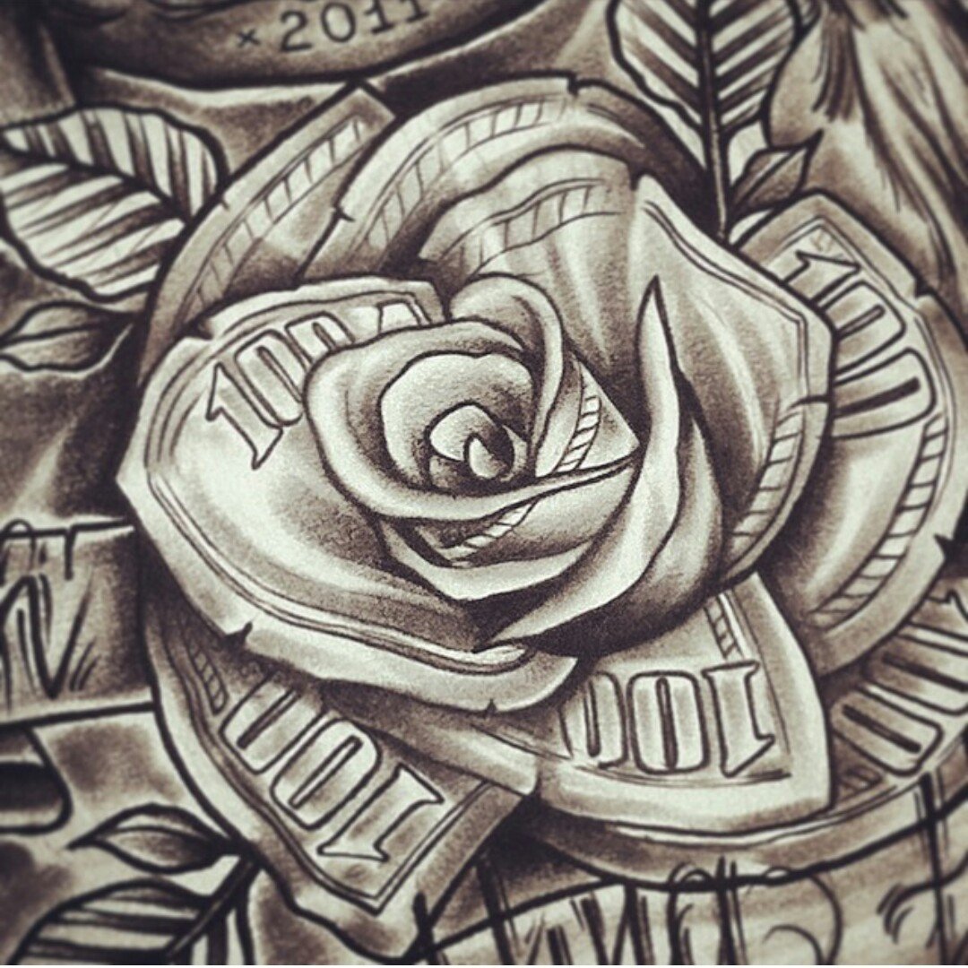 Chicano rose drawing