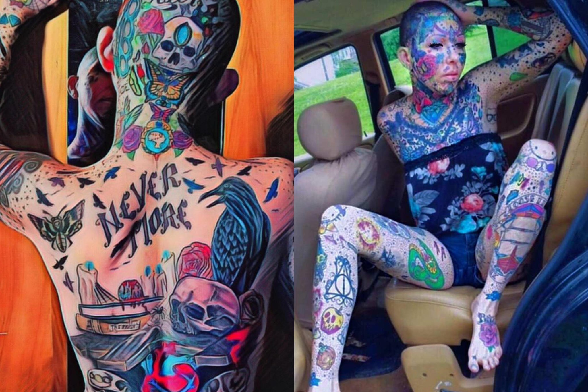 Девушка покрытая татуировками