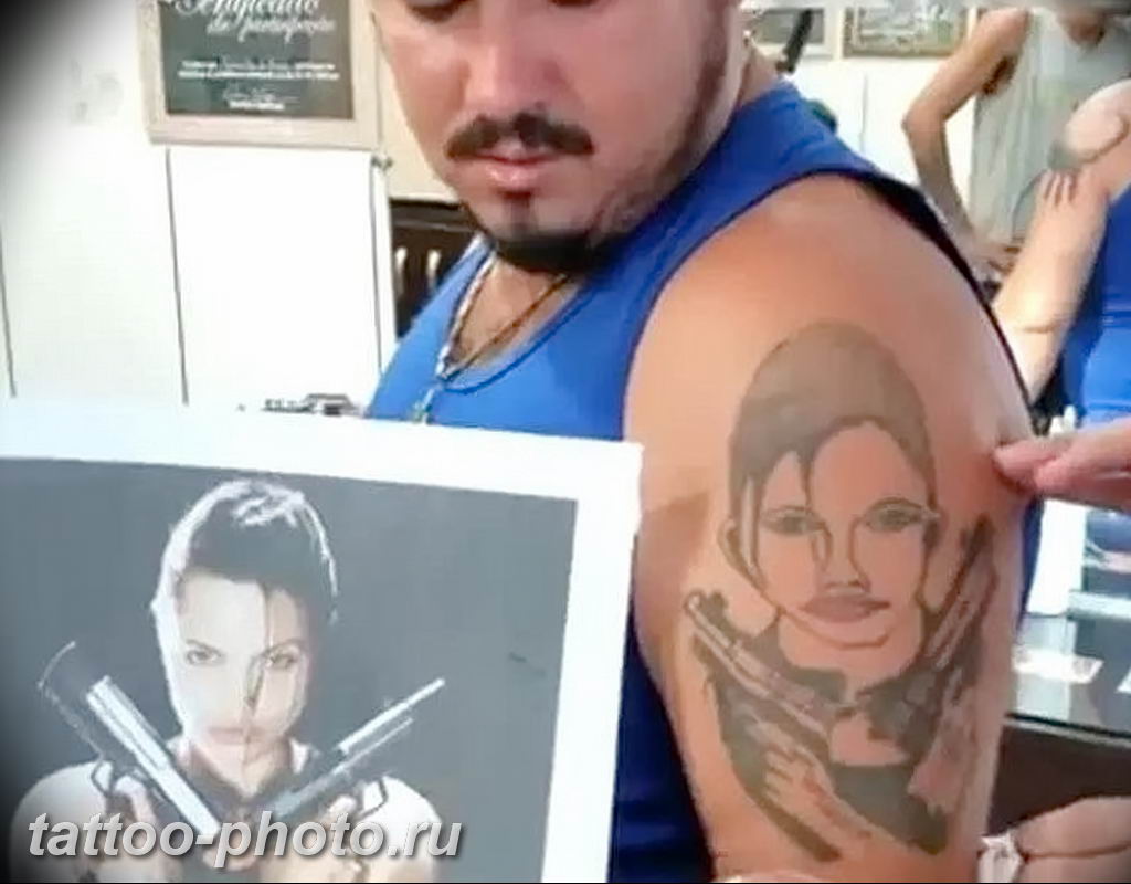 Татуировка Анджелины Джоли портрет
