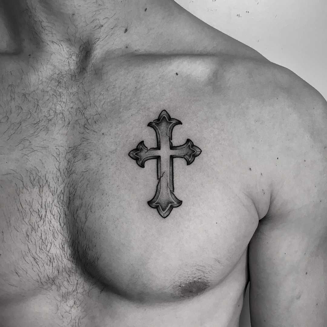 татуировки для мужчин крест на груди фото 2