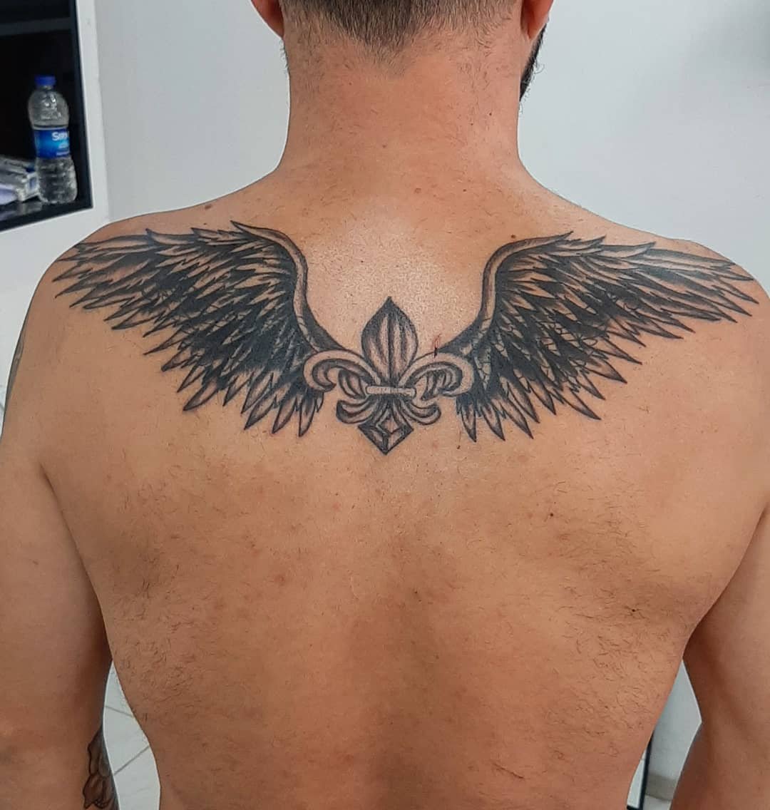 Татуировка Крылья на спине мужские