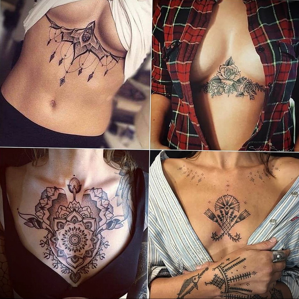 татуировки у женщин на груди фото 67